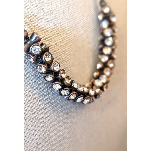 NWT Fossil Tubular Crystal Bronze Necklace - Picture 2 of 6